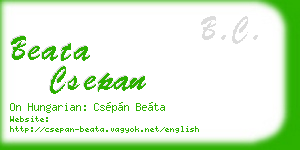 beata csepan business card
