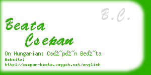 beata csepan business card